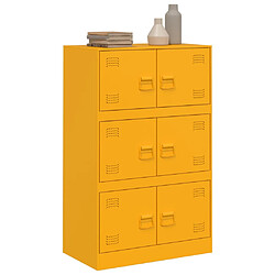 Acheter vidaXL Buffet jaune moutarde 67x39x107 cm acier