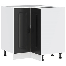 vidaXL Armoire d'angle de cuisine Kalmar noir bois d'ingénierie