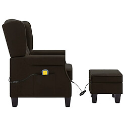 Avis vidaXL Fauteuil de massage avec repose-pied Marron foncé Tissu