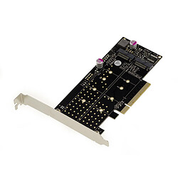 Kalea-Informatique Carte PCIe 3.0 8x pour 2 SSD M.2 NVMe M Key (M2 NGFF). CHIPSET PERICOM PI6C20400ALE