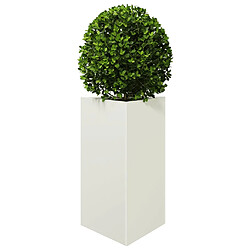 Avis vidaXL Jardinières 2 pcs blanc triangulaire 50x43x75 cm acier