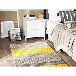 Avis Beliani Tapis 80 x 150 cm en laine gris et jaune AKKAYA