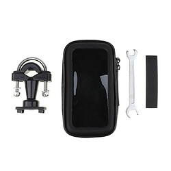 sac de téléphone de téléphone imperméable à l'eau de moto avec le support de support de guidon noir l sac