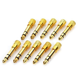 Wewoo 10 pcs 6.35mm Mâle à 3.5mm Femelle Audio Jack Adaptateurs