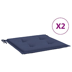 vidaXL Coussins de palette lot de 2 bleu marine 40x40x3 cm