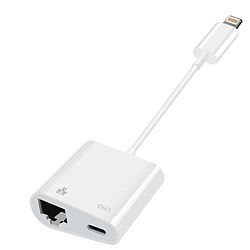 Avizar Adaptateur Lightning vers Ethernet + Lightning Charge Connexion Internet Blanc