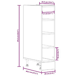 vidaXL Armoire de plancher blanc 20x44,5x81,5 cm bois d'ingénierie pas cher