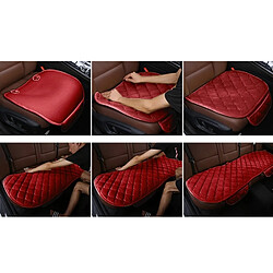 Wewoo 3 PCS / Set luxueux coussin de couverture de siège de voiture chaud Universel avant arrière couvre housses de de chaise anti-dérapant tapis de pas de en peluche rouge