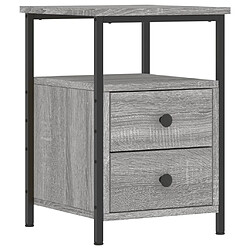 Maison Chic Table de chevet, Table de Nuit pour chambre salon sonoma gris 34x35,5x50 cm bois d'ingénierie