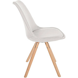 Avis Decoshop26 Chaise de salle à manger x1 style scandinave en tissu crème pieds en bois clair 10_0001476