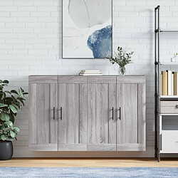 Maison Chic Lot de 2 Armoires murales,Meuble de Rangement,Armoire Suspendue sonoma gris bois d'ingénierie -MN47885