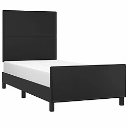 Avis Maison Chic Lit adulte - Cadre Structure de lit avec tête de lit Contemporain Noir 80x200 cm Similicuir -MN44850