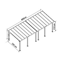 Pergola 24.5m² gris anthracite - 704355 - PALRAM