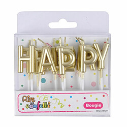 Paris Prix Lot de 13 Bougies Happy Birthday 8cm Or