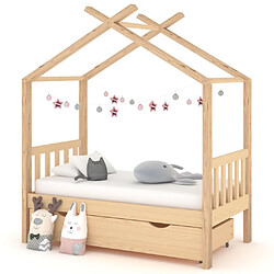 Maison Chic Lit d'Enfant Chambre - Cadre de lit pour enfant avec tiroir Bois de pin massif 70x140 cm -MN13189