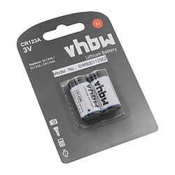 vhbw 2x Lithium Batterie (3V) comme CR123a, DL123A, EL123A, CR17345, CR17435, 16340.