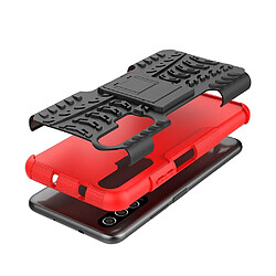 Wewoo Coque Renforcée Pour Huawei Honor 20 Pro Texture de pneu TPU + PC Antichoc avec support rouge pas cher