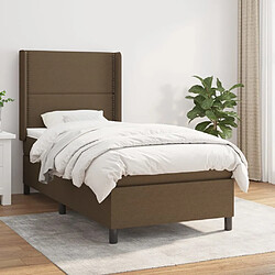 Maison Chic Structures de lit + matelas,Lit à sommier tapissier avec matelas Marron foncé 90x200 cm -MN46455