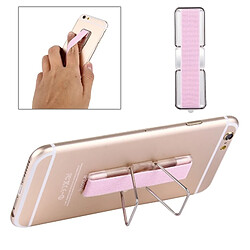 Wewoo Support Holder rose pour iPhone, Galaxy, , Xiaomi, LG, HTC et tablettes 2 en 1 de adhésif universel réglable mini + doigt Slim Grip, taille: 7,3 x 2,2 x 0,3 cm,