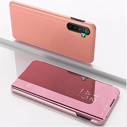 Wewoo Housse Coque Pour OPPO Realme XT / K5 / X2 Miroir Plaqué Horizontal Cuir Flip avec support Étui Téléphone Mobile Or Rose