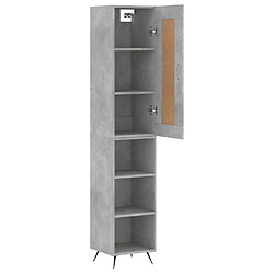 Avis vidaXL Buffet haut Gris béton 34,5x34x180 cm Bois d'ingénierie