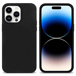 Coque en silicone anti-rayures, revêtement de fibres pour votre iPhone 14 Pro - noir