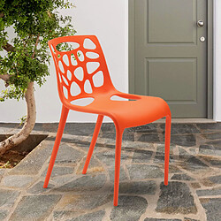 Ahd Amazing Home Design Chaise en polypropylène anti-uv design moderne Gelateria salle à manger et bar café Connubia, Couleur: Orange