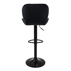 Acheter Tabouret de bar, lot de 2, revêtement en velours noir avec dossier et repose-pieds réglable en hauteur 59-79cm ML-Design