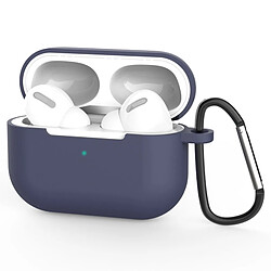 Wewoo Coque Pour AirPods Pro 3 Housse de protection en silicone écouteurs sans fil avec trou lanière et mousqueton bleu