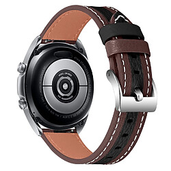 Bracelet en cuir véritable 20mm, marron noir pour votre Motorola Moto 360 42mm (2nd Gen)