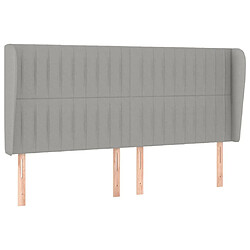 Maison Chic Tête de lit scandinave avec oreilles,meuble de chambre Gris clair 183x23x118/128 cm Tissu -MN63407