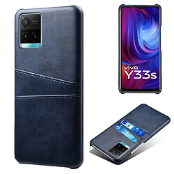 Coque en TPU + PU KSQ anti-griffes avec porte-cartes, bleu pour votre Vivo Y21/Y21s/Y33s