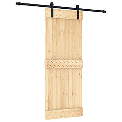 vidaXL Porte coulissante et kit de quincaillerie 80x210 cm pin massif