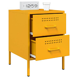 Avis vidaXL Tables de chevet 2 pcs jaune moutarde 36x39x50,5 cm acier