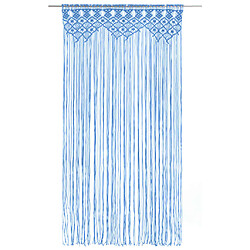 vidaXL Rideau en macramé Bleu 140x240 cm Coton