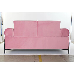 Acheter Pegane Canapé de salon en polyester rose et métal noir - longueur 154 x profondeur 76 x hauteur 76 cm