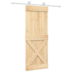 vidaXL Porte coulissante et kit de quincaillerie 80x210 cm pin massif