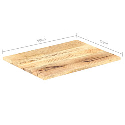 vidaXL Dessus de table Bois de manguier solide 25-27 mm 90x70 cm pas cher