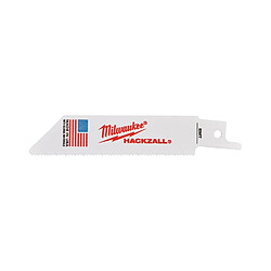 Lame scie sabre Hackzall 100 mm MILWAUKEE - Pour bois/PVC - 5 pièces - 49005460