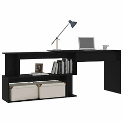 Avis Maison Chic Bureau solide,Table de travail,Bureau d'ordinateur d'angle Noir 200x50x76 cm Aggloméré -GKD56493