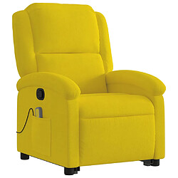 Avis vidaXL Fauteuil de massage inclinable Jaune Velours