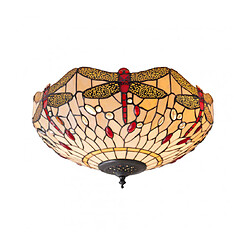 Interiors 1900 Plafonnier Dragonfly Beige, verre et métal