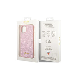 Avis Guess Maroquinerie Guess Coque pour Apple iPhone 14 TPU Glitter Script Rose