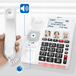 Avis Geemarc Téléphone appel d'urgence Senior Fonction SOS avec Bracelet SOS Blanc