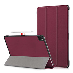 Etui en PU avec support tri-pliure rouge vin pour votre Apple iPad Pro 11 pouces (2021)/(2020)/(2018)/Air (2020)