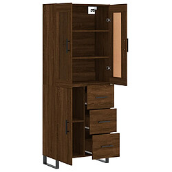 Avis vidaXL Buffet haut Chêne marron 69,5x34x180 cm Bois d'ingénierie