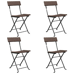 vidaXL Chaises de bistrot pliantes lot de 4 Résine tressée et acier