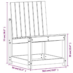 vidaXL Salon de jardin 3 pcs bois massif douglas pas cher