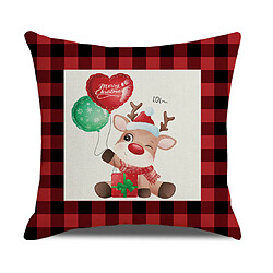 P122 3pcs 45 * 45cm Christmas Christmas Rouge Taie d'oreiller en linge d'impression à la maison Coussin de bureau Coussin de coussin Coussin de voiture Décoration