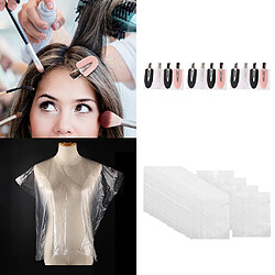 200 Pièces Cheveux Coupe Capes Robes Salon Tablier + 12x Pas De Pli Pinces à Cheveux